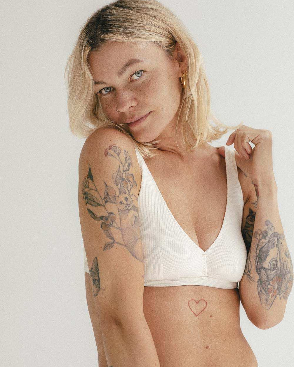 Bralet Via z certyfikowanej bawełny prążkowanej - Myunds.com