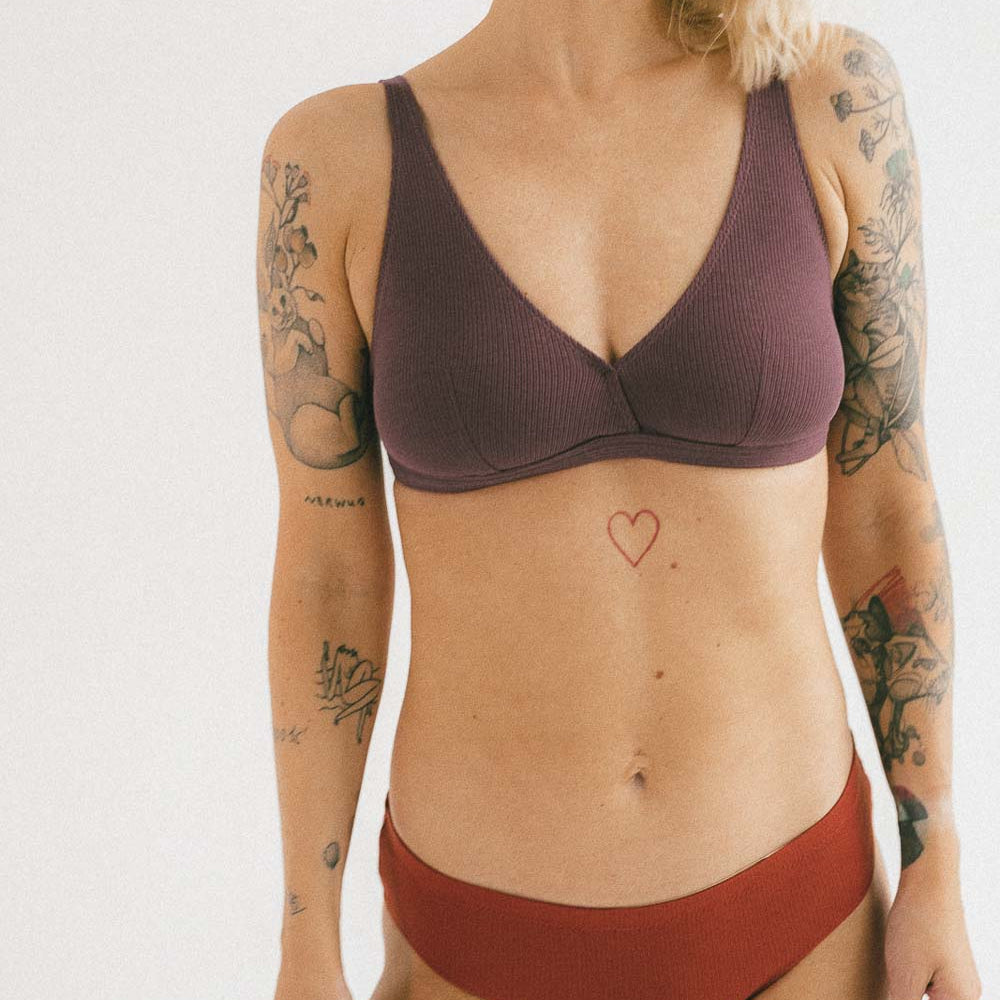 Bralet Via z certyfikowanej bawełny prążkowanej
