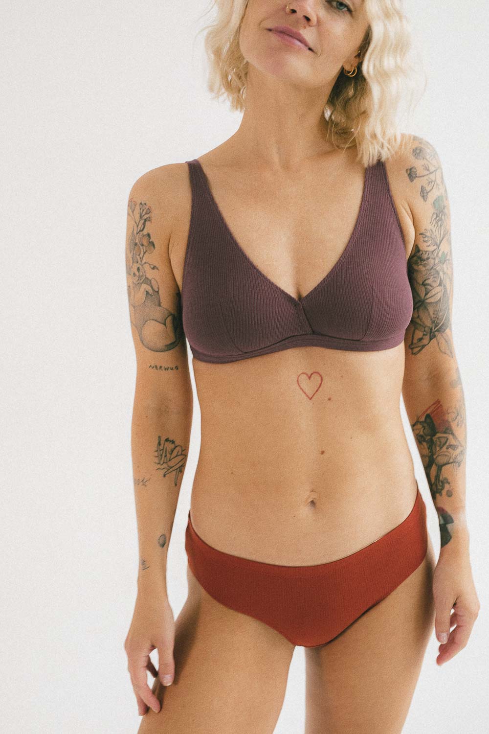 Bralet Via z certyfikowanej bawełny prążkowanej