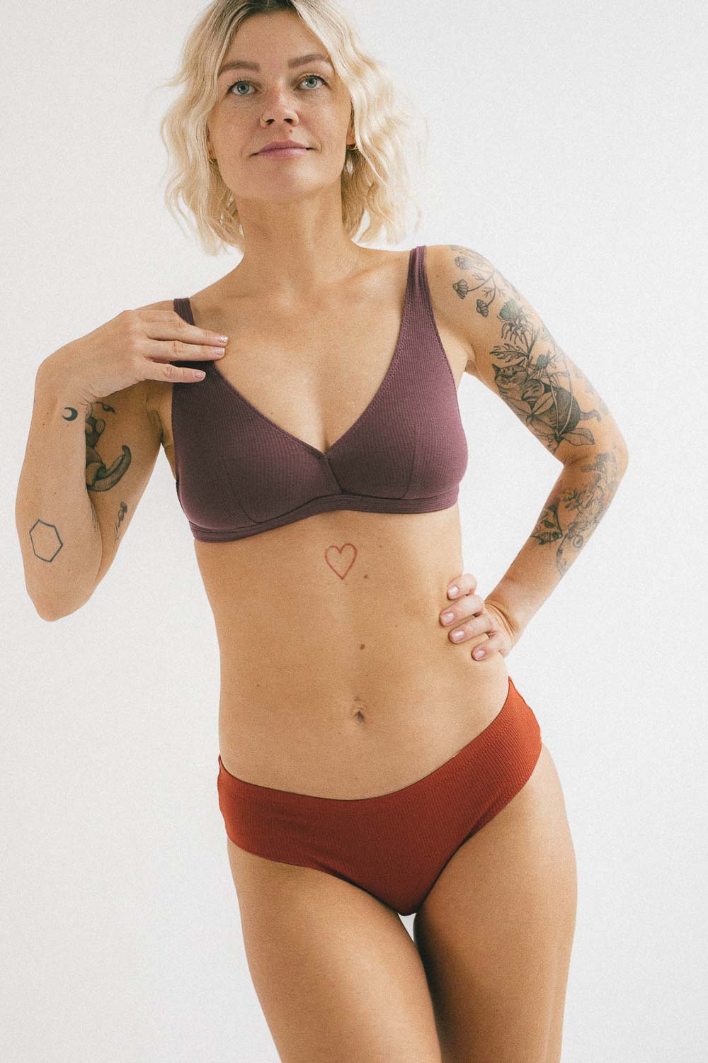 Bralet Via z certyfikowanej bawełny prążkowanej
