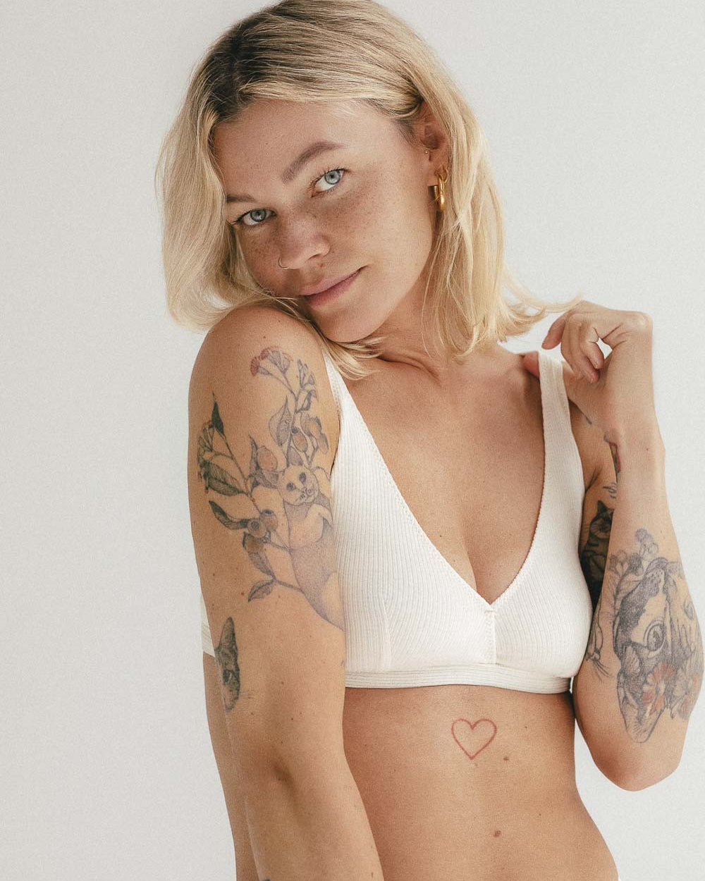 Bralet Via z certyfikowanej bawełny prążkowanej