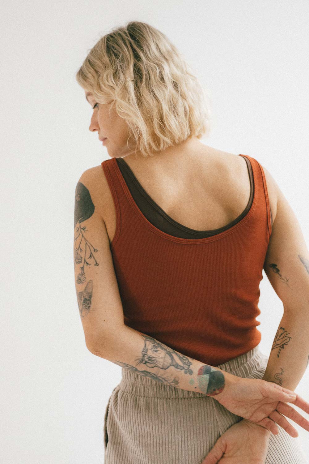 Koszulka Tank top Ria z certyfikowanej bawełny prążkowanej