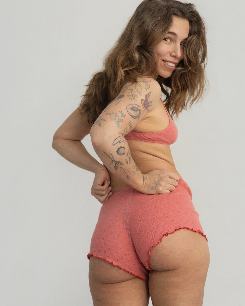 Majtki bokserki Flare z certyfikowanej bawełny Pointelle