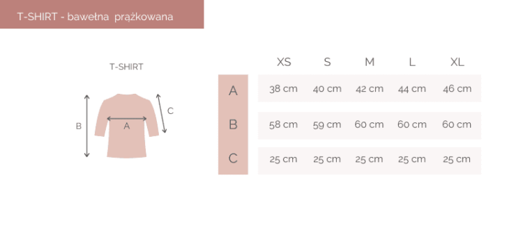 tabela t-shirt prążkowany